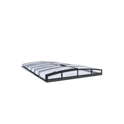 Acoperire piscina din policarbonat Casablanca Infinity A antracit 6 x 3 m