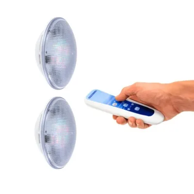Bec cu LED RGB LumniPlus Wireless (2 bucati) cu telecomanda, 27W, PAR56 - AstralPool 59127