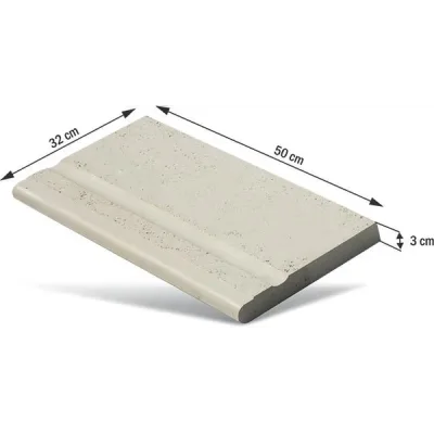 Bordura piscina cu textura travertin 50x32x3 cm
