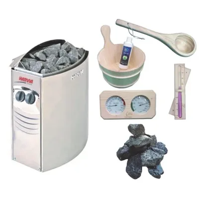 Kit complet pentru sauna - soba 4.5 kW cu panou incorporat + accesorii, 3-6 m3