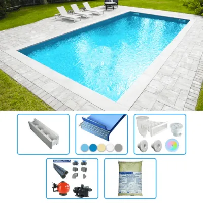 Kit constructie piscina cu cofraj polistiren ISOBLOK 10x5x1.5