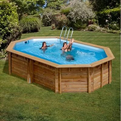Piscina supraterana prefabricata GRE din lemn 535 x 335 x 117