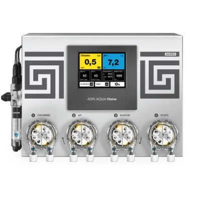 Sistem de dozare si control Clor / pH / Algicid / Floculant, digital, Wi-Fi, pentru piscine pana in 250 m3 - Asin Aqua Home