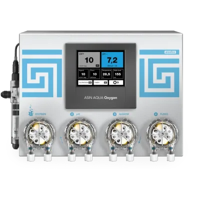 Sistem de dozare si control Oxigen / pH / Algicid / Floculant, digital, Wi-Fi, pentru piscine pana in 250 m3 - Asin Aqua Oxygen