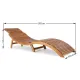 Sezlong pliabil ergonomic din lemn de cedru rosu pentru piscina TW009 2